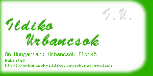 ildiko urbancsok business card